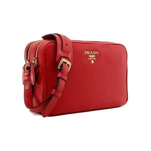Prada Red Vitelli Phenix Leather Crossbody